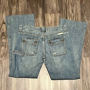 RARE! Abercrombie & Fitch carpenter jeans Straight Leg Flap Pockets 32
